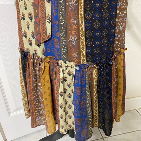 Aura Bohemian Patchwork Maxi Dress size S - Picture 3 of 9